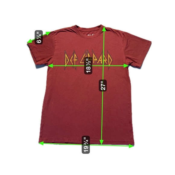Def Leppard T-Shirt Small Red Classic Rock 80s Retro Band Tee Cotton Blend - Picture 3 of 5